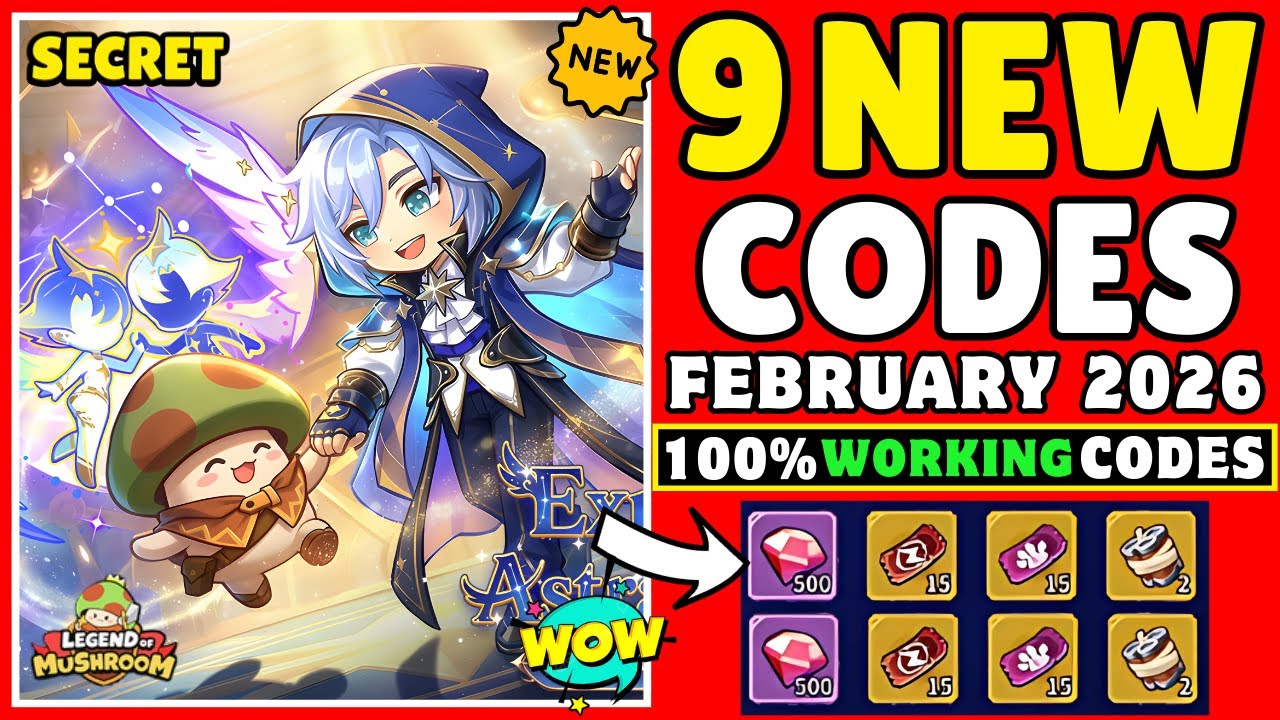 🎁 February Gift Codes 🎁 New Legend Of Mushroom February Codes 2026 | Code Legend Of Mushroom