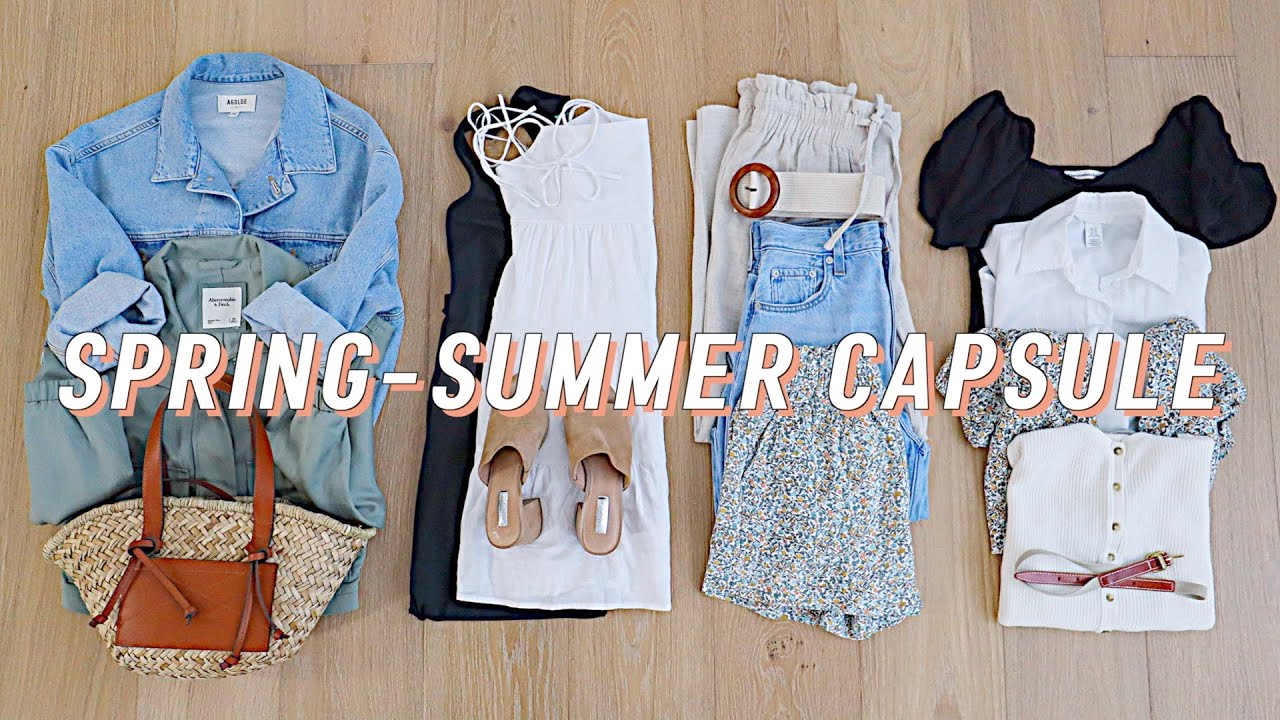 12 pieces, 54 outfits SPRING - SUMMER CAPSULE WARDROBE | summer travel outfit ideas | Miss Louie