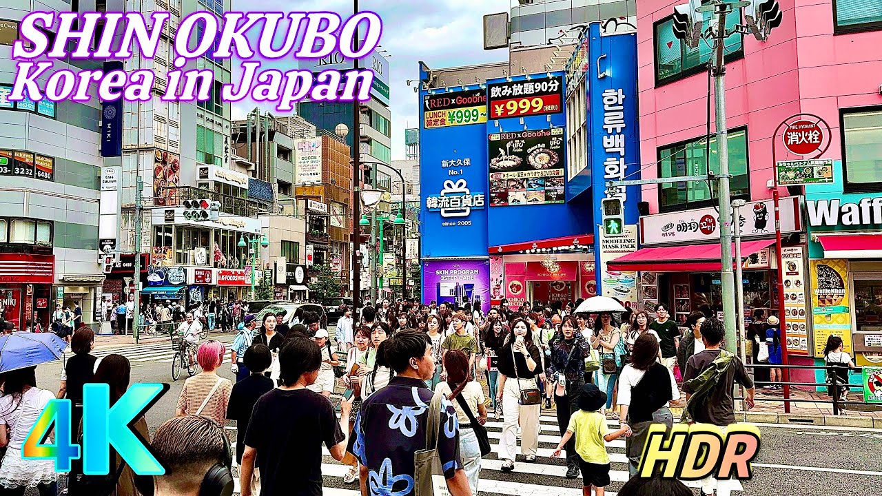 【4K HDR Japan Walk】Shin-Okubo Walk • Little Korea in Tokyo • (新大久保・東京) ~ Tokyo Walk 🥘🌶️