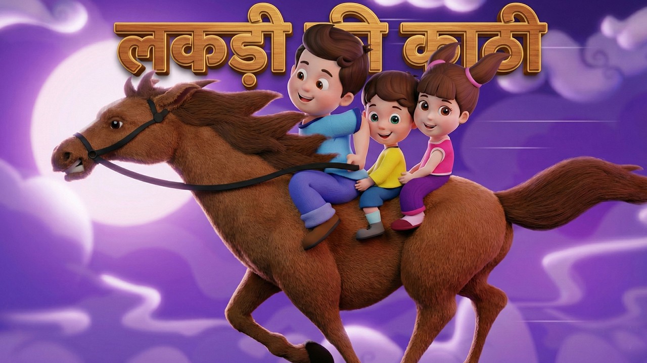 Lakdi Ki Kathi Kathi Pe Ghoda Ghoda | लकड़ी की काठी Kids Song | Hindi Cartoon Songs | Hindi Rhymes