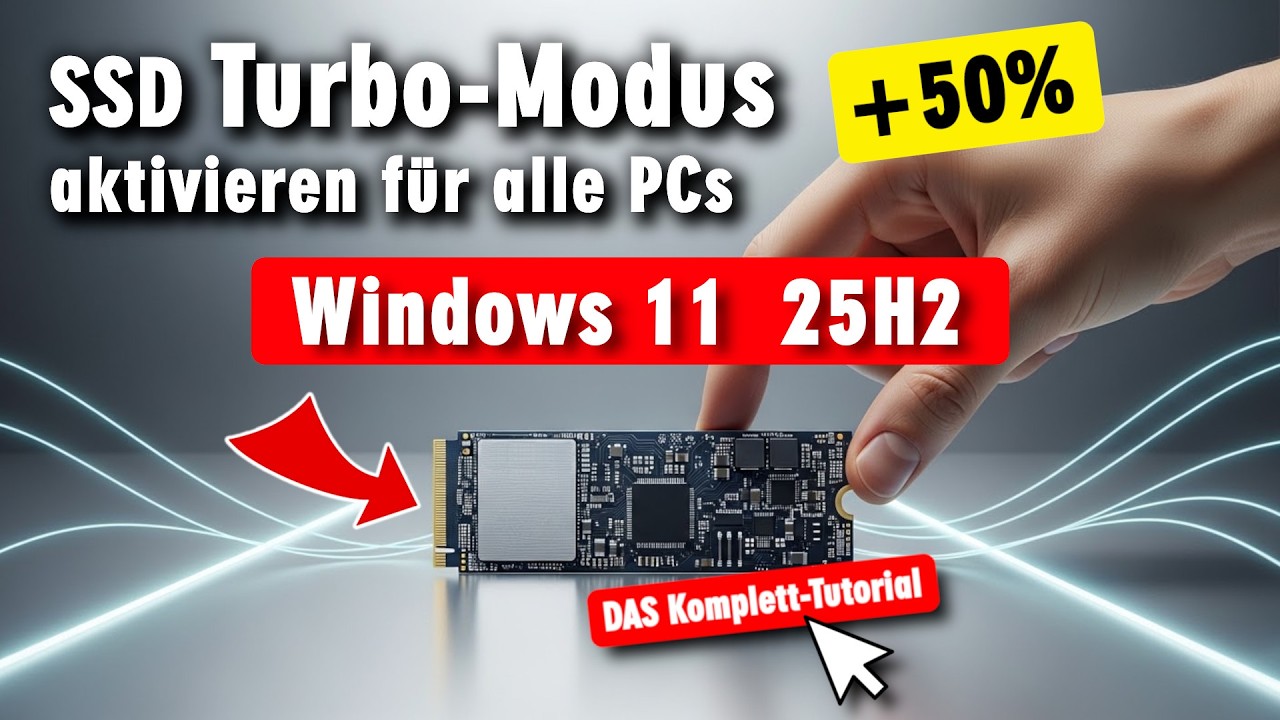 Windows 11 SSD Turbo-Modus aktivieren f&uuml;r alle PCs - 50% mehr Leistung mit Microsoft NVMe Treiber