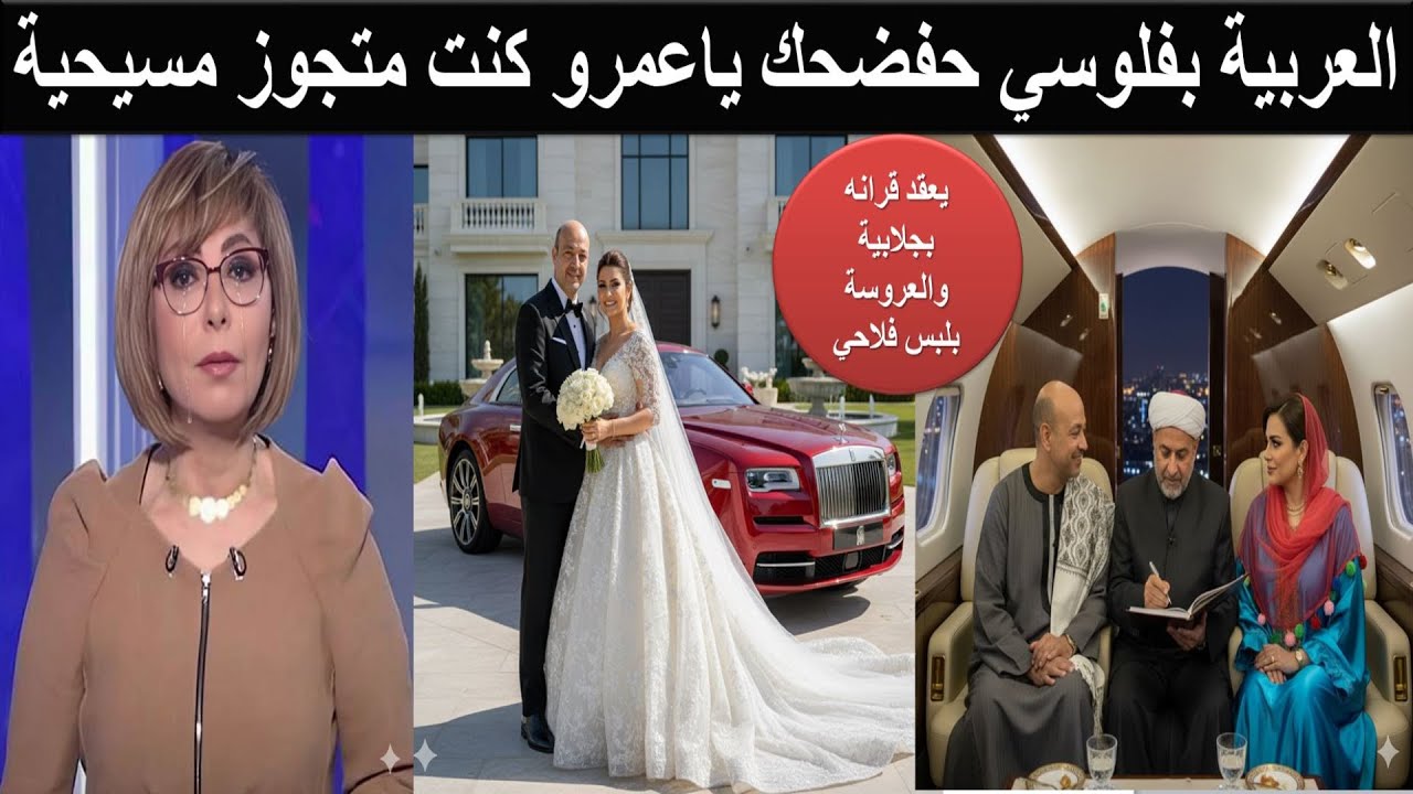 زواج عمرو اديب والمليارديرة دينا طلعت وعقد القران في طائرةخاصة وهدية الزواج سيارة رولزرويس ب30 مليون