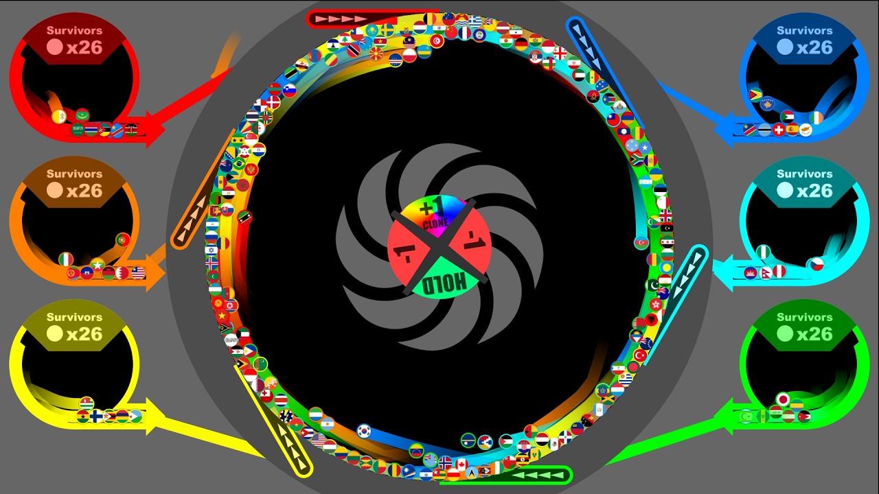 Worldwide Team Competition #8 - Marble Race Countries in Algodoo