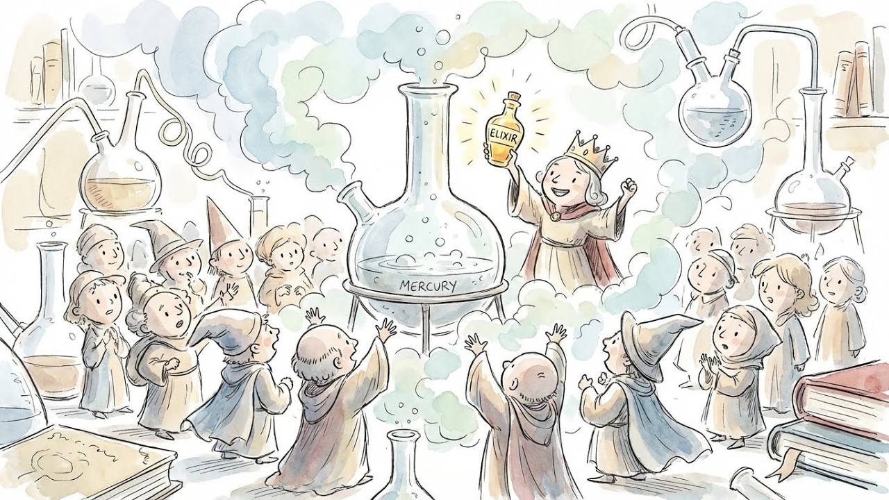 The Illustrated History of Alchemists who used mercury poison in their elixir of life.