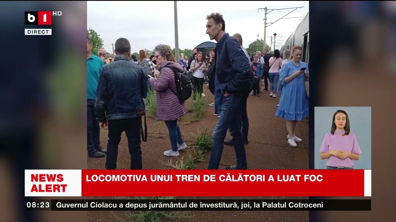 LOCOMOTIVA UNUI TREN DE CĂLĂTORI A LUAT FOC PE RUTA PLOIEȘTI-BUCUREȘTI_Știri B1_16 iunie 2023