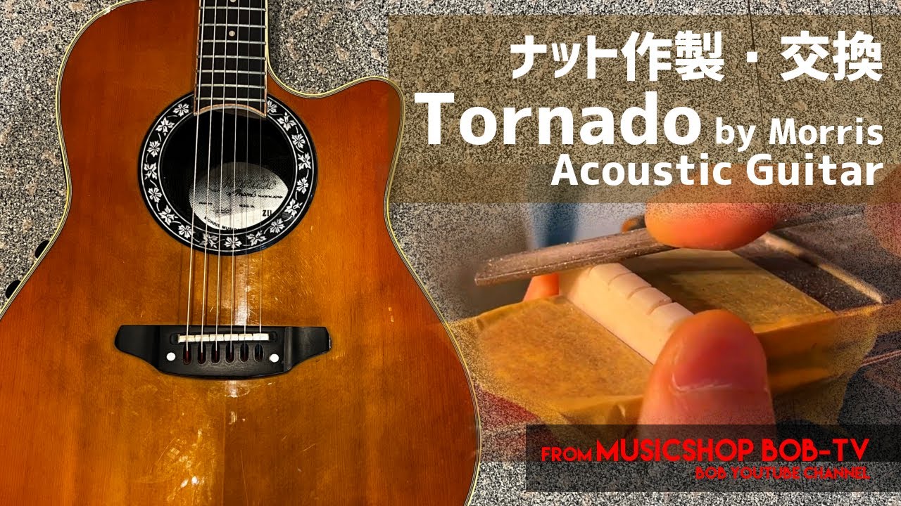 Tornado by Morris Acoustic Guitar【メンテナンス記録】ナット作製・交換 #ボブ楽器店 #鹿嶋市 #茨城県 #楽器店 #楽器屋 #Morris #楽器修理