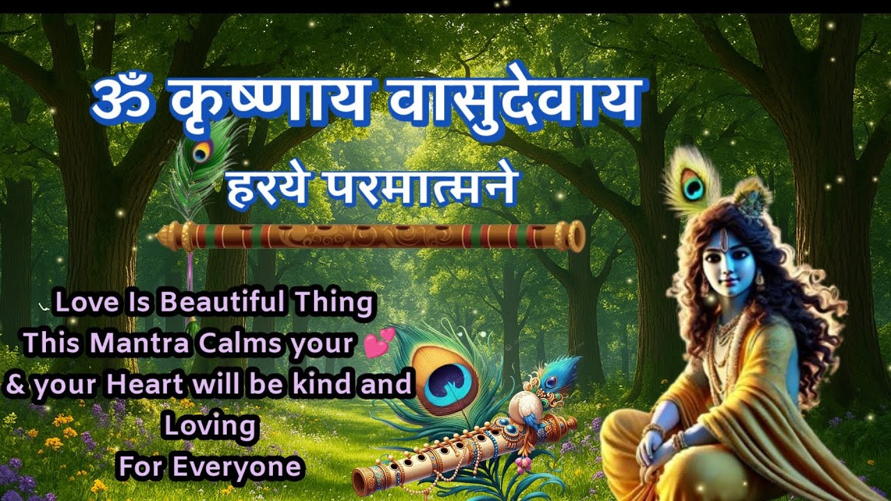 🌺Peaceful Krishna Mantra Om Krishnay Vasudevay Haraye Paramatmane 🌿 कृष्णाय वासुदेवाय हरये परमात्मने