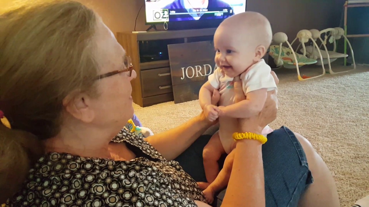 Grandma and Emily who is giggling!