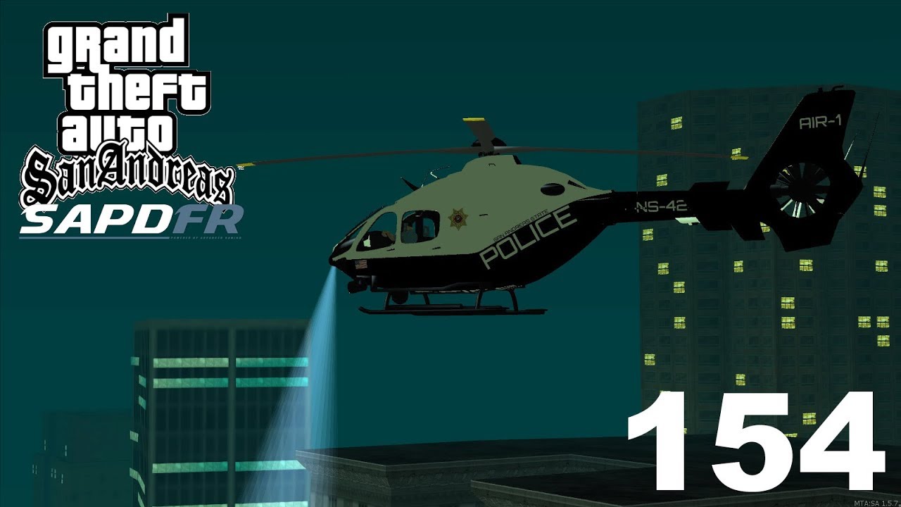 MTA SA: SAPDFR Online Gameplay 154 (Flying and Crashing)