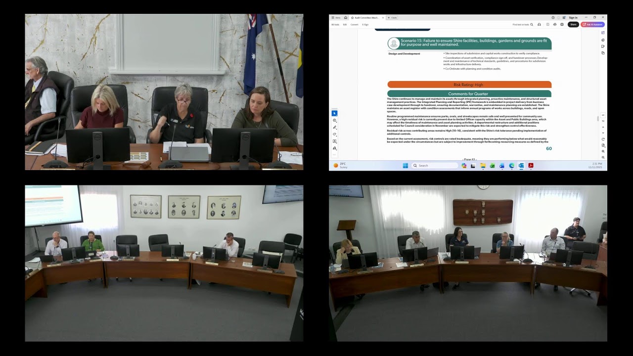 Harvey Council November Audit Committee  Meeting