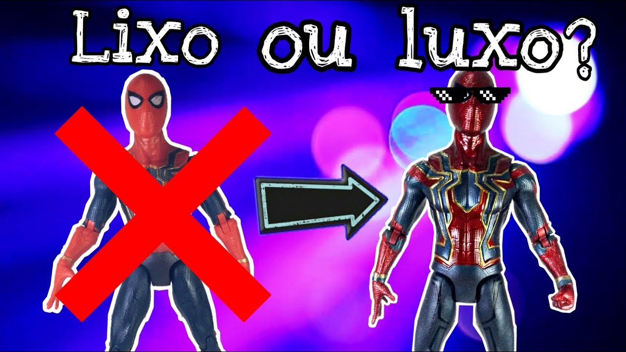 Boneco do Homem Aranha de camelô VS action figure, Iron Spider
