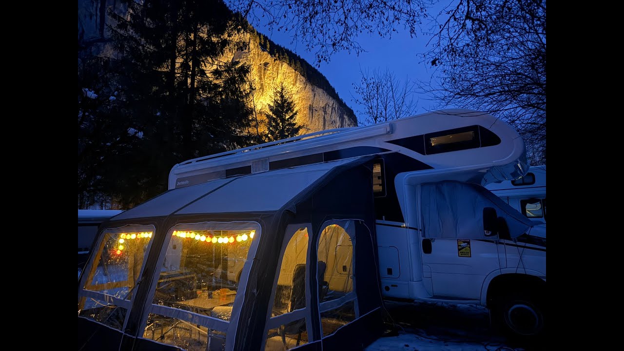 #42 Camping Jungfrau in Lauterbrunnen, Mürren, Wengen und Jungfrauregion mit dem XXL-A im Winter.