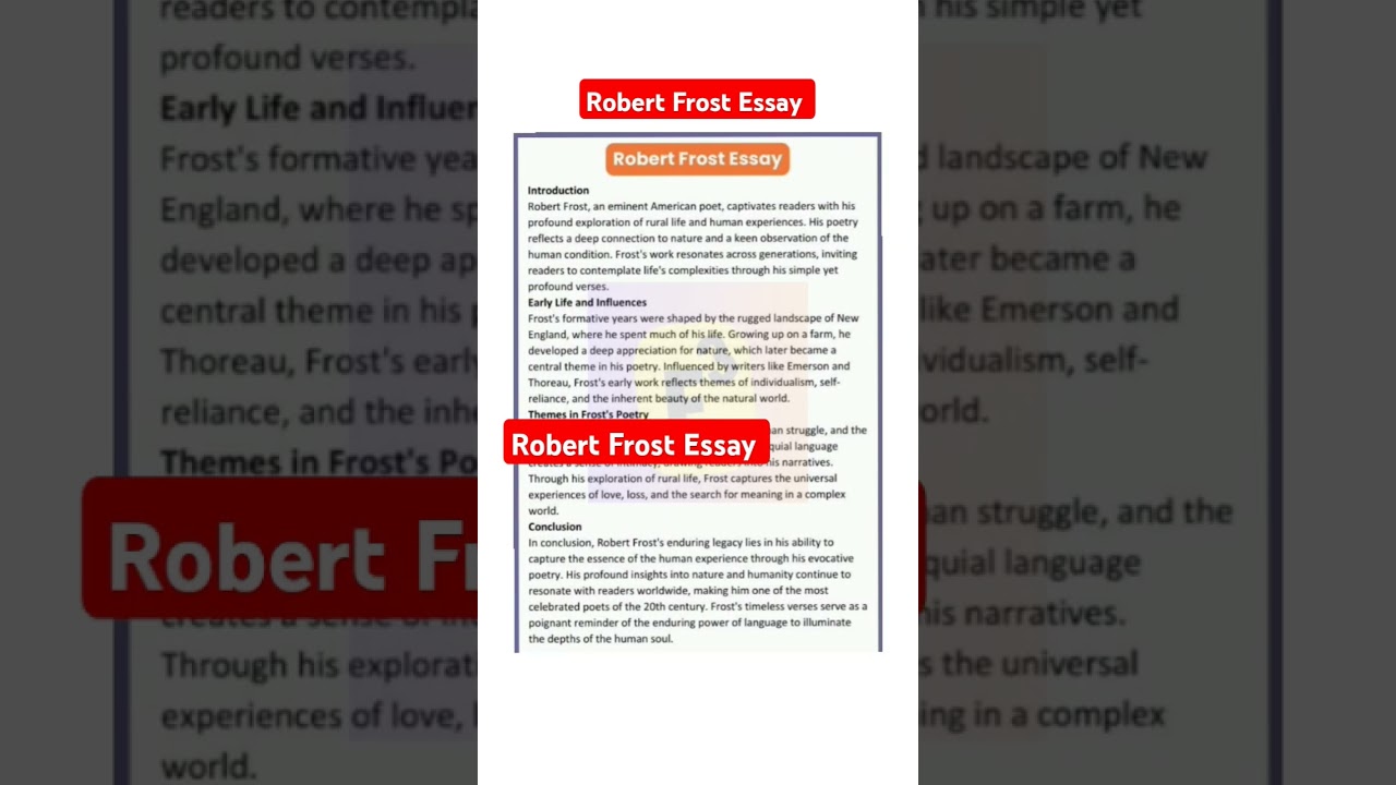 🔴 Robert Frost | Robert Frost Poems | Robert Frost Biography | Robert Frost Essay