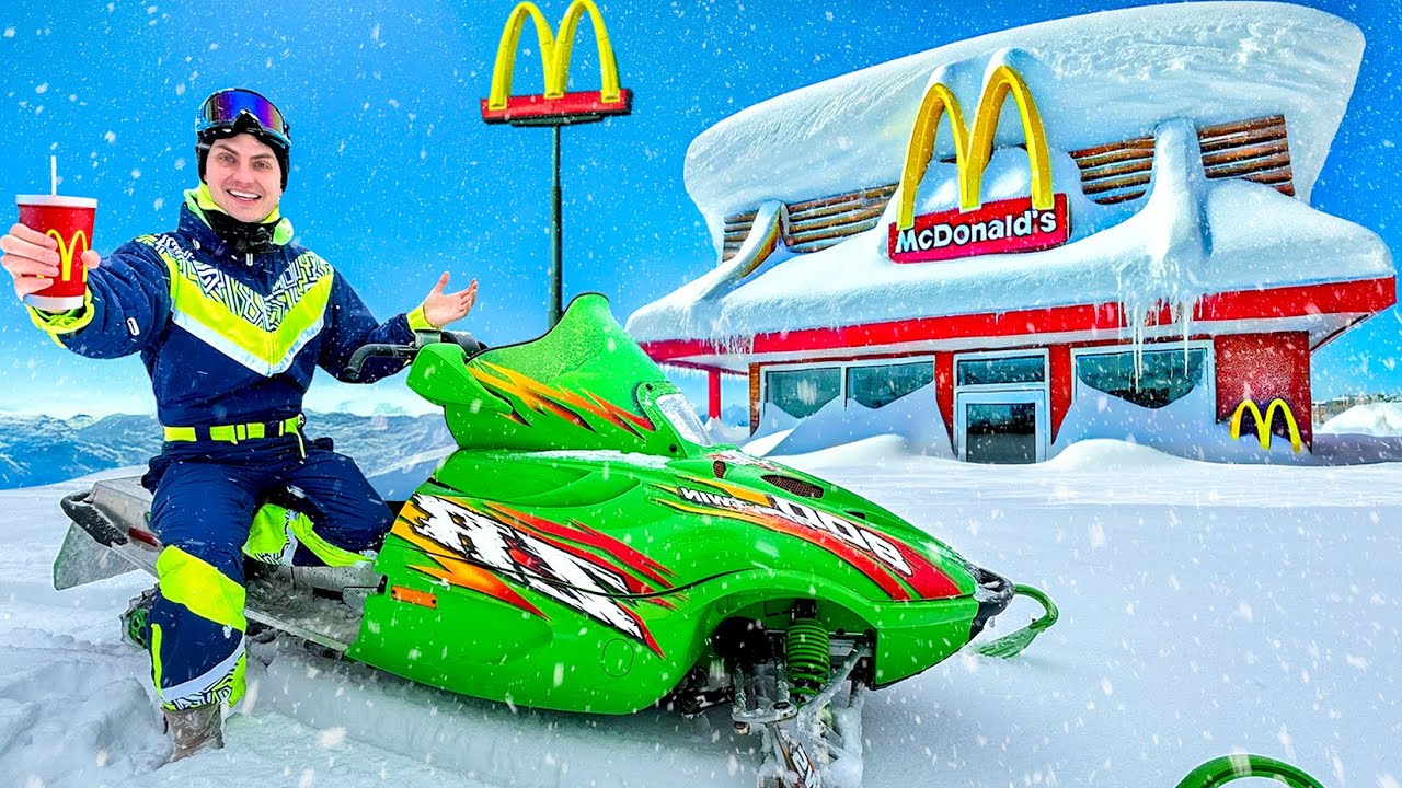 I Drove a SNOWMOBILE to McDonald's!!
