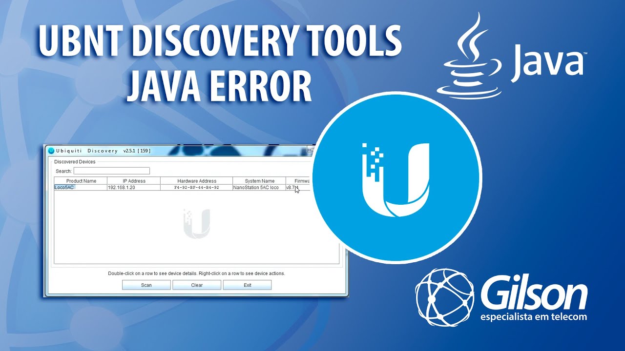UBNT Discovery Tools Java (resolva o erro do java)
