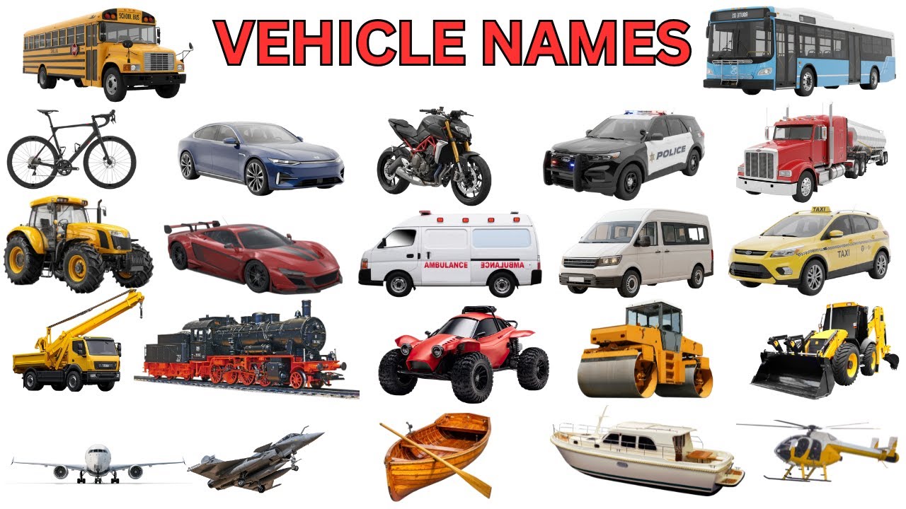 120 Vehicle Names for beginners | Types of Vehicles in English | Learn English | for kids