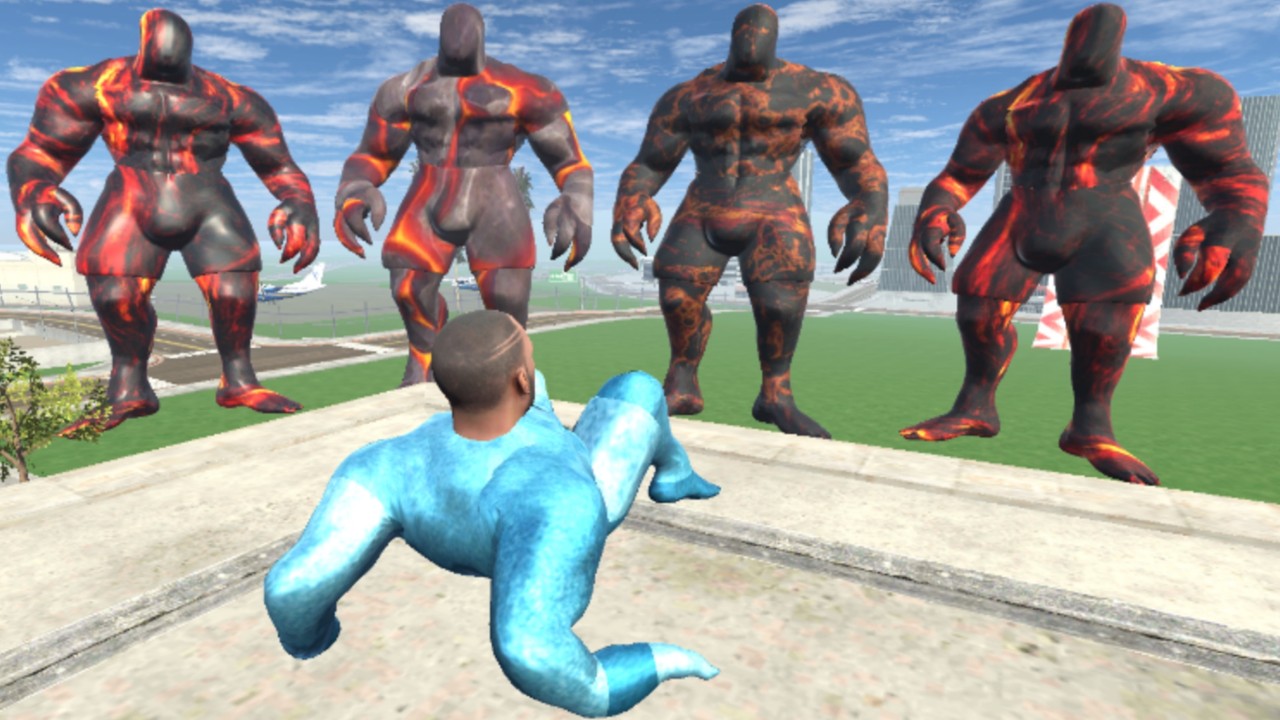 Franklin Ice Monster Saving His House From Lava Monster Team - INDIAN BIKES DRIVING 3D