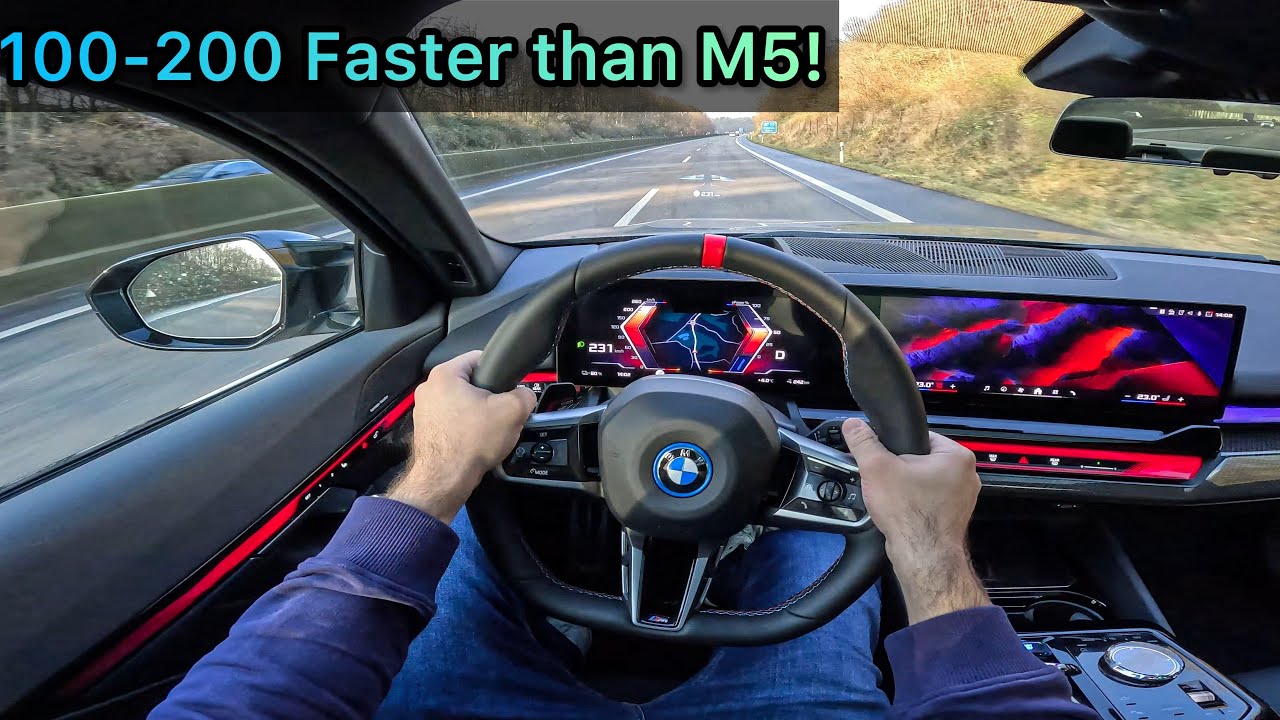 2024 BMW i5 M60 Autobahn POV // 2024 BMW 5 серии МАКСИМАЛЬНАЯ СКОРОСТЬ!