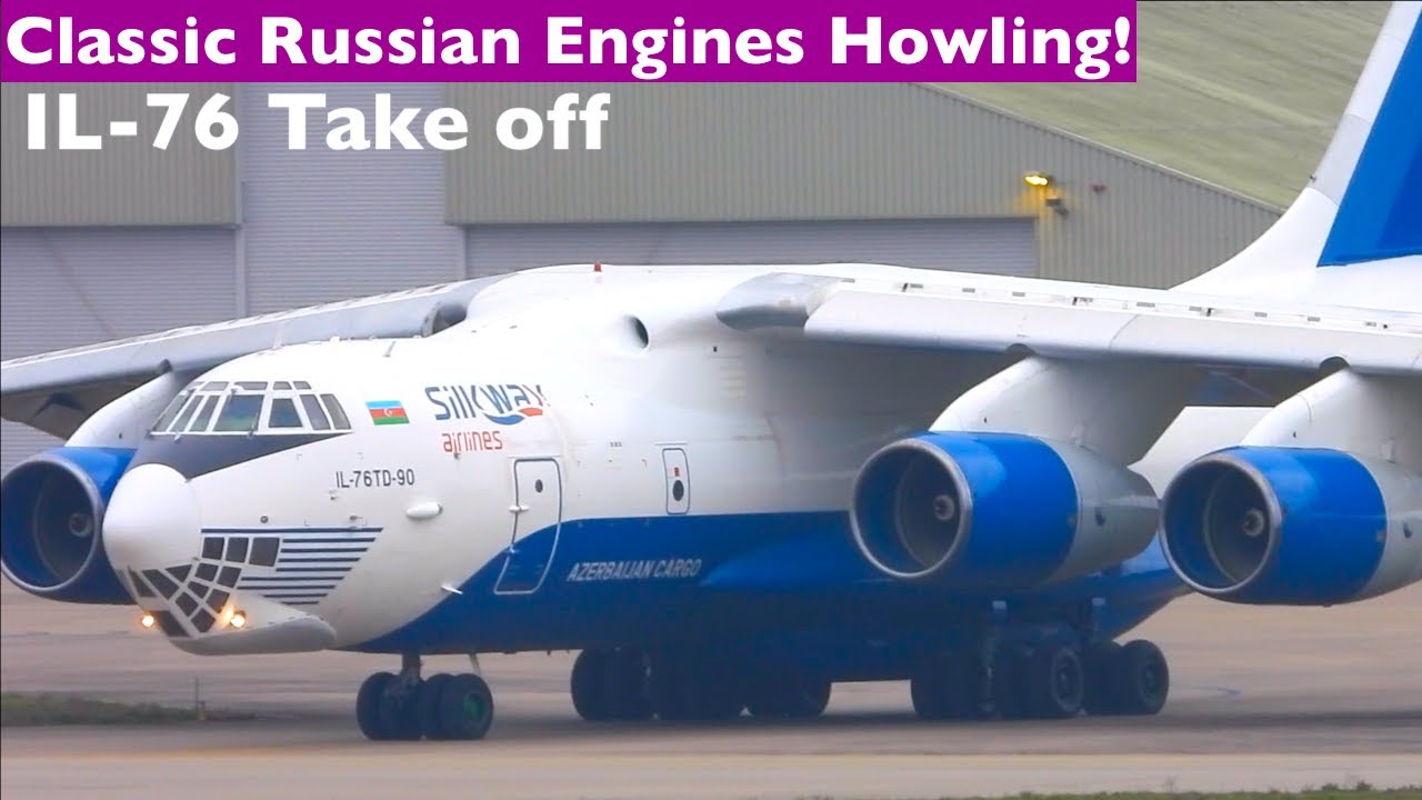 (GREAT ENGINE SOUND) ILYUSHIN IL-76TD TAKEOFF Eindhoven Airbase