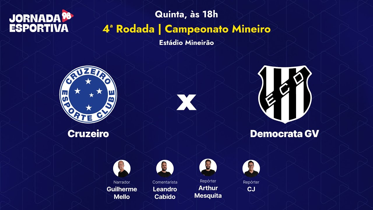 CRUZEIRO X DEMOCRATA - 4ª RODADA MINEIRO - AO VIVO - 22/01/2026