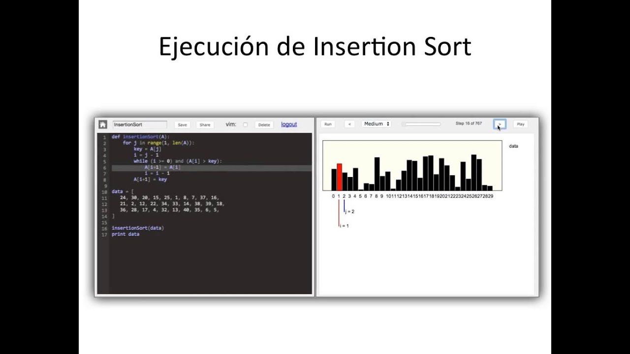 Descripción de Insertion Sort