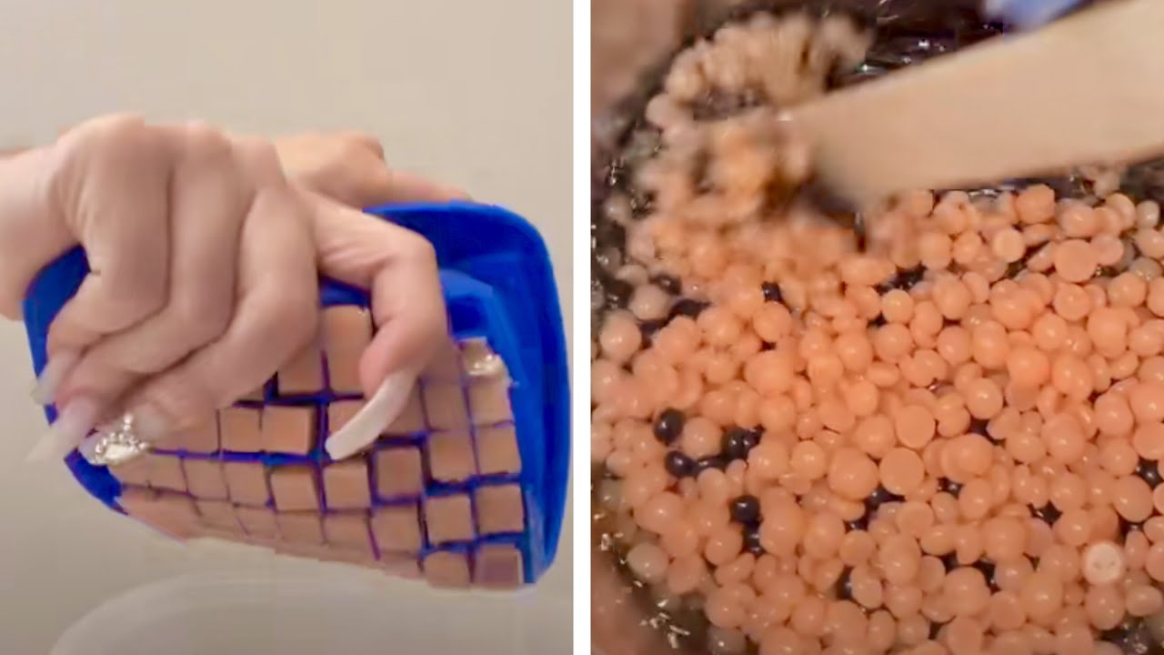 BEAD WAX ASMR #2 🍁 | HALLOWEEN EDITION, NO TALKING, CUBE WAX, WAXING ASMR, BEST SATISFYING