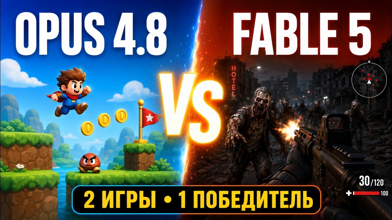 Claude Fable 5 против Claude Opus 4.8: Какая нейросеть сделает игру лучше?