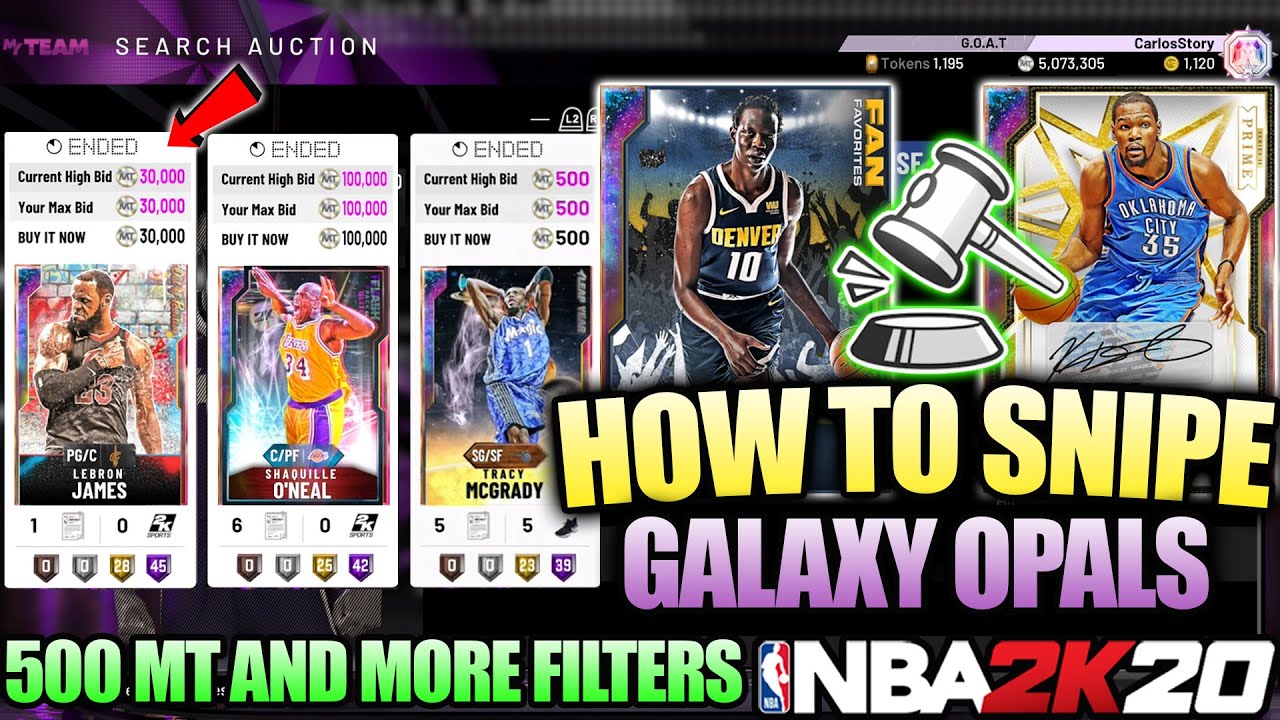 HOW TO SNIPE GALAXY OPALS FOR 500 MT AND MORE TO MAKE A TON OF MT IN NBA 2K20 MYTEAM