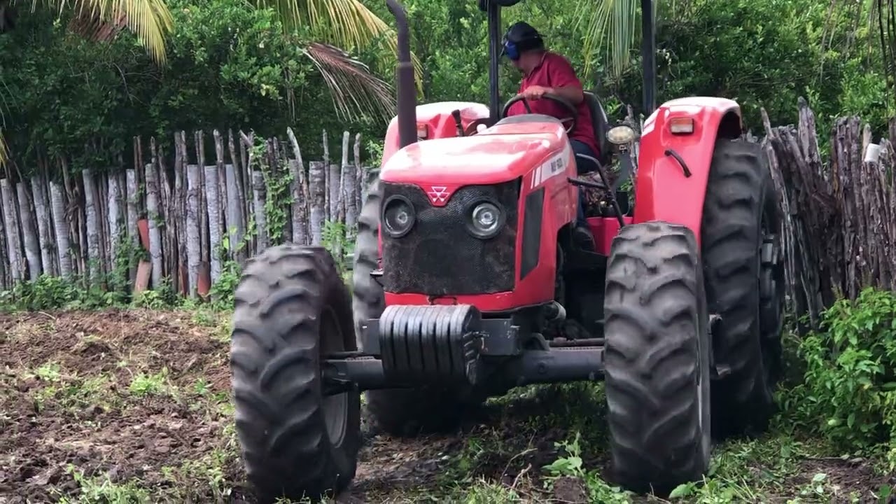 Cortando A terra para fazer o plantio de feijão￼