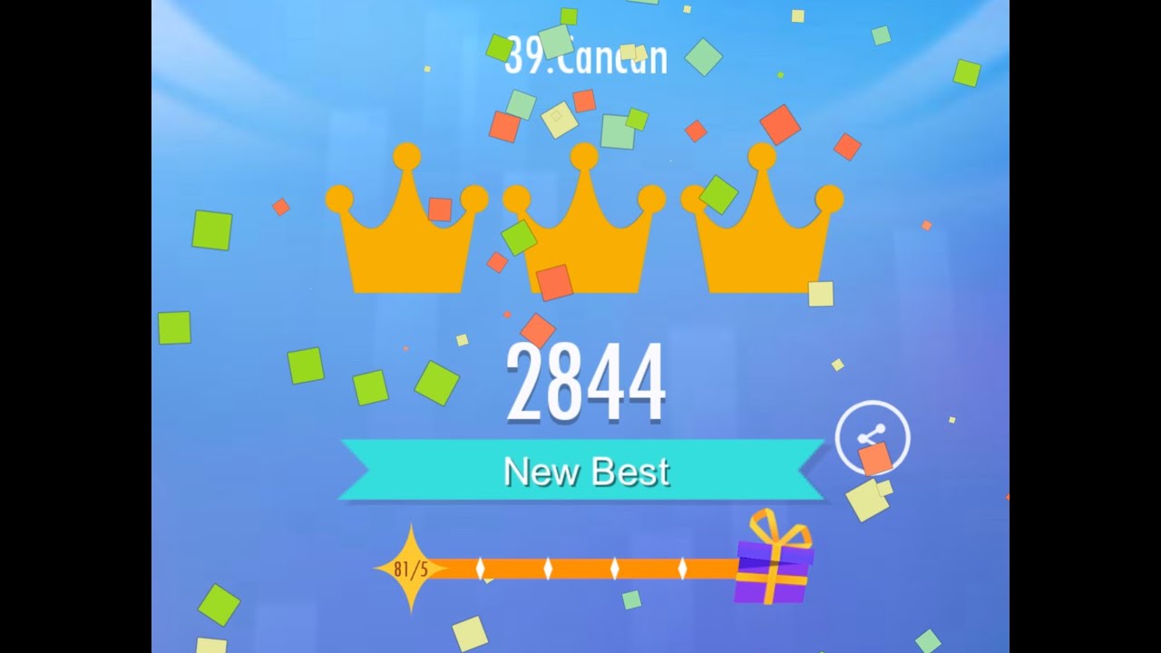 PIANO TILES 2 - CANCAN 2844 SCORE LEGENDARY WORLD RECORD, IMPOSSIBLE LAP CLEARED!!!