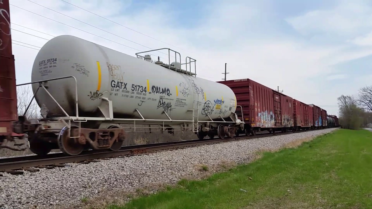 Norfolk Southern train on the old Pennsylvania Railroad Fort Wayne line, Hobart Indiana.