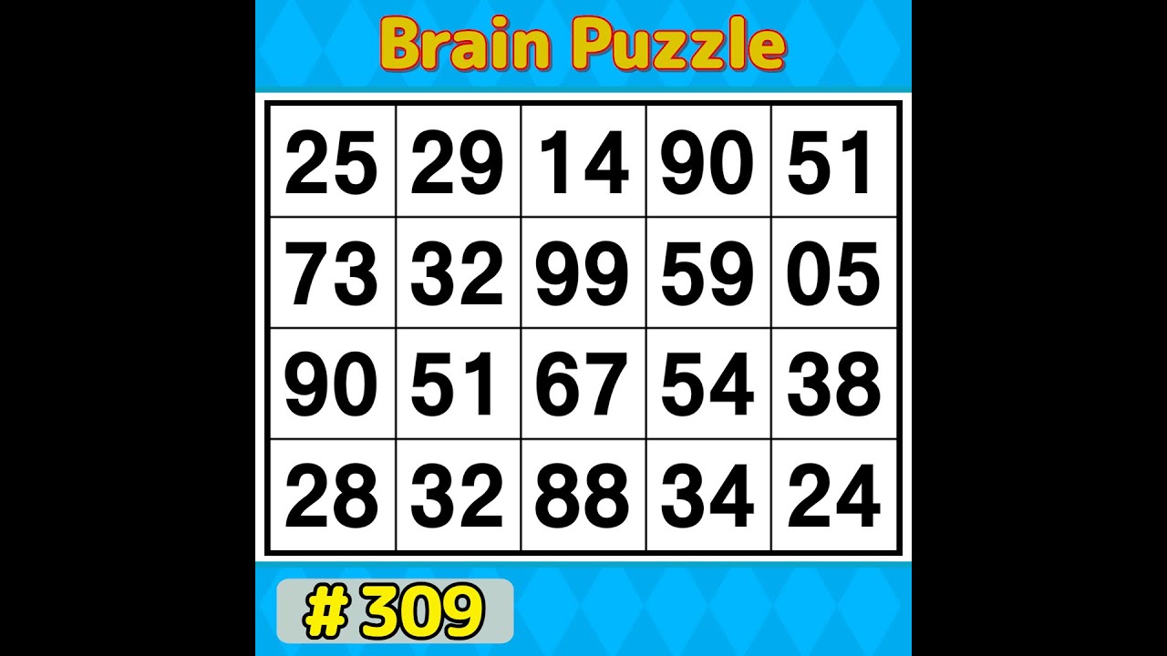 【Number Search】 Can You Find Them All? 《Brain training》 #309