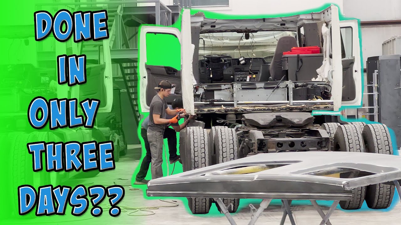 This CRUSHED Semi Cab Needed Two New Panels!