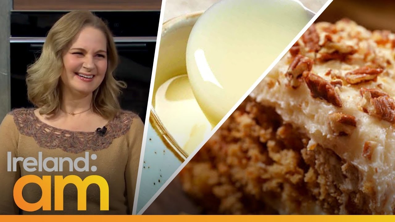 How to make Buttermilk Pecan Cake & Bourbon Custard | Krissy Gibson | Ireland AM