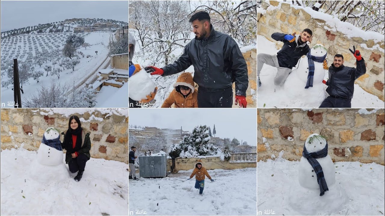 نزل تلج ب عفرين رحنا ع الضيعة لعبنا ساوينا رجل تلج رجعنا ذكريات سنين