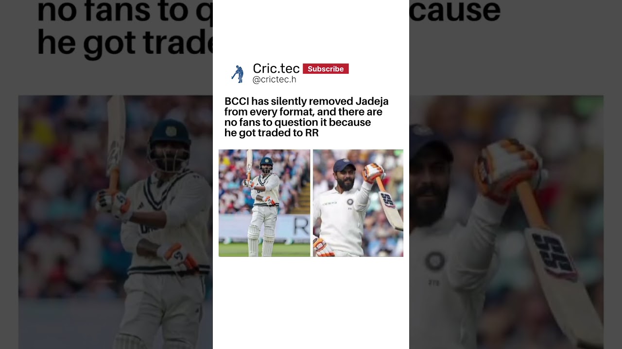 BCCI has silently removed Jadeja from every format, and there are no fans to question it because he