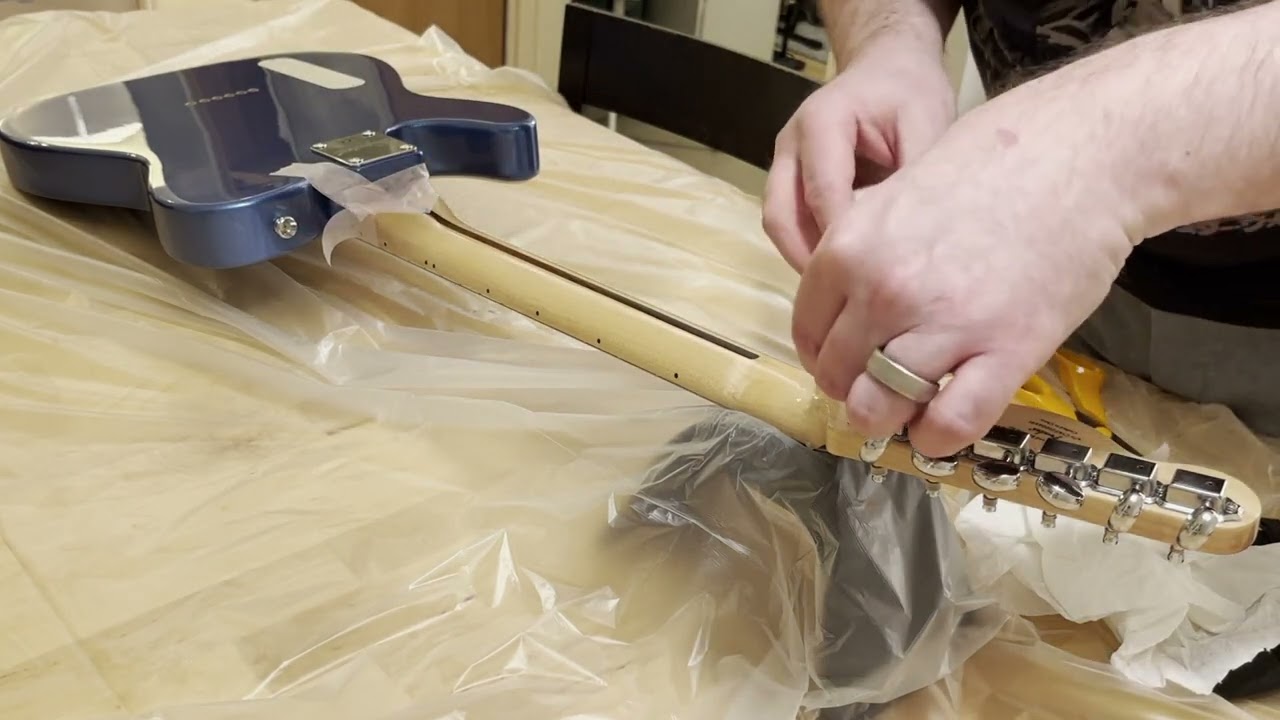 Guitar neck steel wool treatment (satin finish)