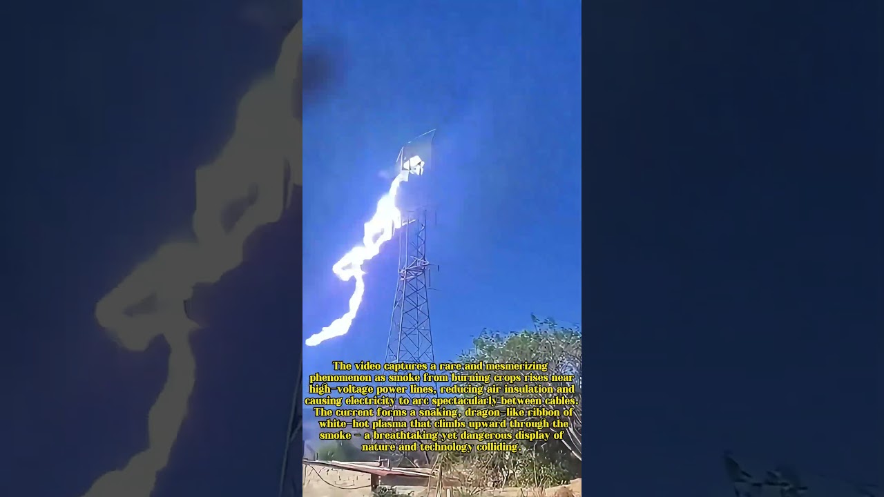 Dragon of Electricity: Watch How Farm Smoke Creates Stunning High-Voltage Arcs in the Sky!