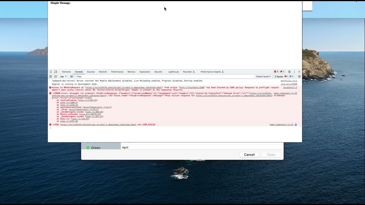Aws Http Api Gateway setup with CORS error fix using Angular