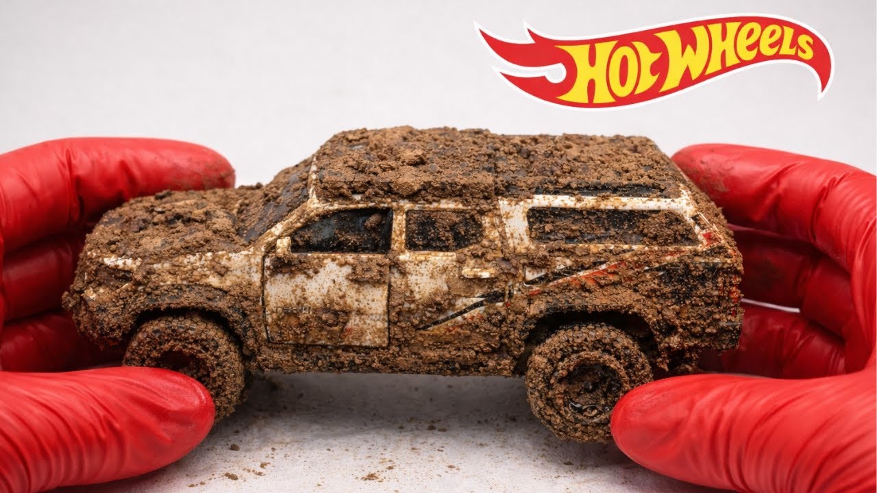 I cleaned the dirtiest Hotwheels Toyota Tacoma | ASMR