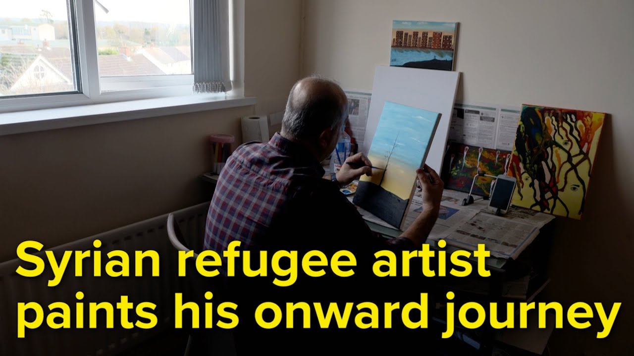 Syrian refugee artist in Northern Ireland paints his onward journey
