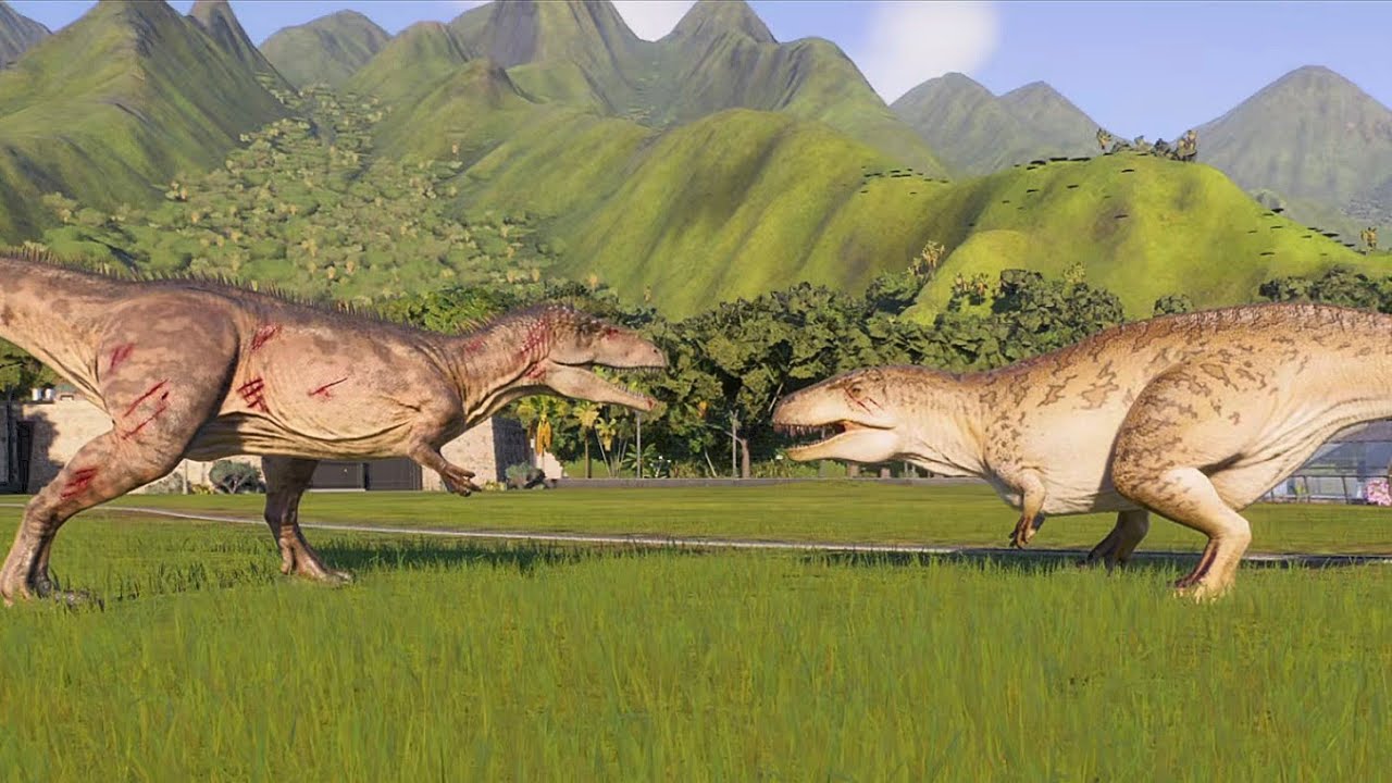 Acrocanthosaurus VS Carcharodontosaurus -Jurassic World Evolution 2!