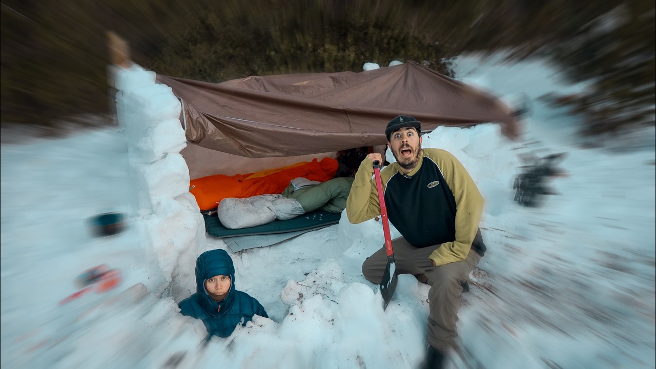 Primera vez Haciendo un REFUGIO EN LA NIEVE en ANDORRA