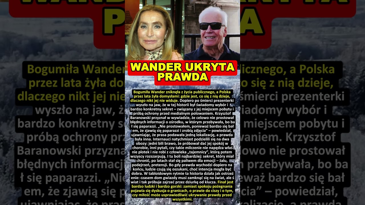 Bogumiła Wander i Krzysztof Baranowski &ndash; sekret, kt&oacute;ry miał ją chronić