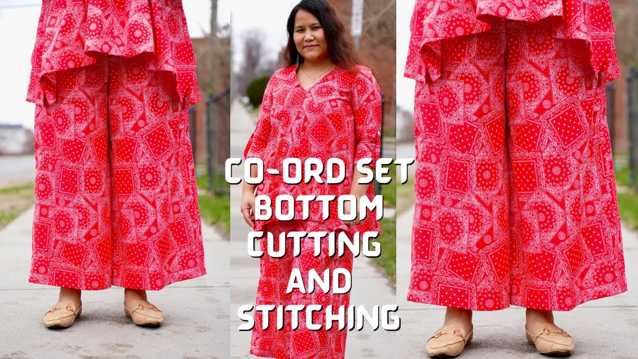 How to make Co-odd set Bottom Parallel/pant/Plazo Cutting and Stitching| Easy tutorial | Maina Thapa