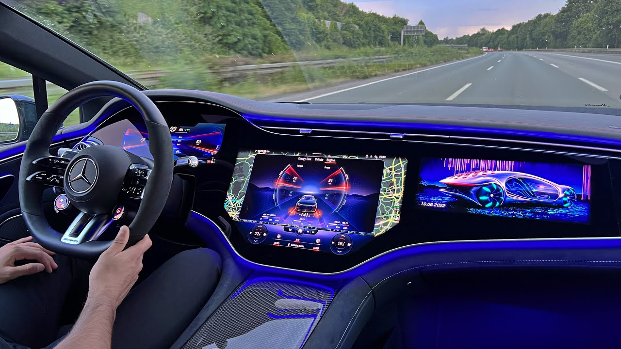 761 HP NEW EQS53 AMG on AUTOBAHN! Tesla Killer POV Driving EQS Interior Ambiente Acceleration Review