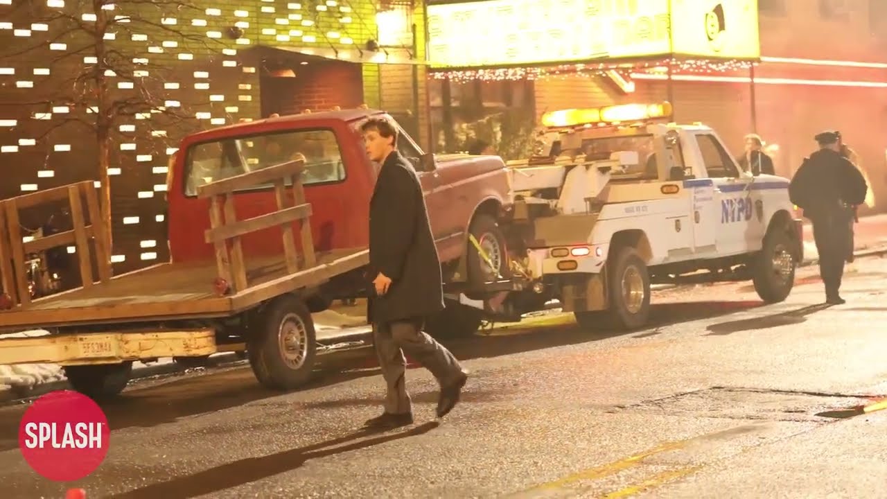 Christopher Briney And Michelle Randolph Filming ‘Clashing Through The Snow’ In Downtown Manhattan