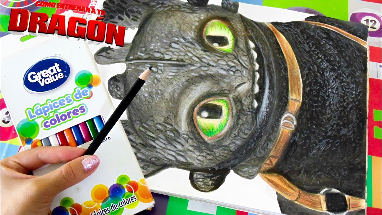 DIBUJANDO A CHIMUELO♡ CON COLORES BARATOS DEL SUPER (COMO ENTRENAR A TU DRAGON 3) VANE V ART