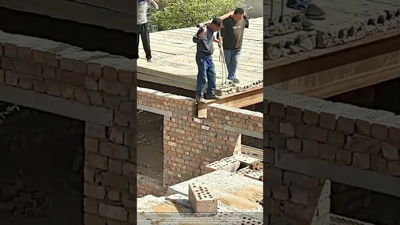 The Old-School Way to Install Concrete Slab Roofs in Villages