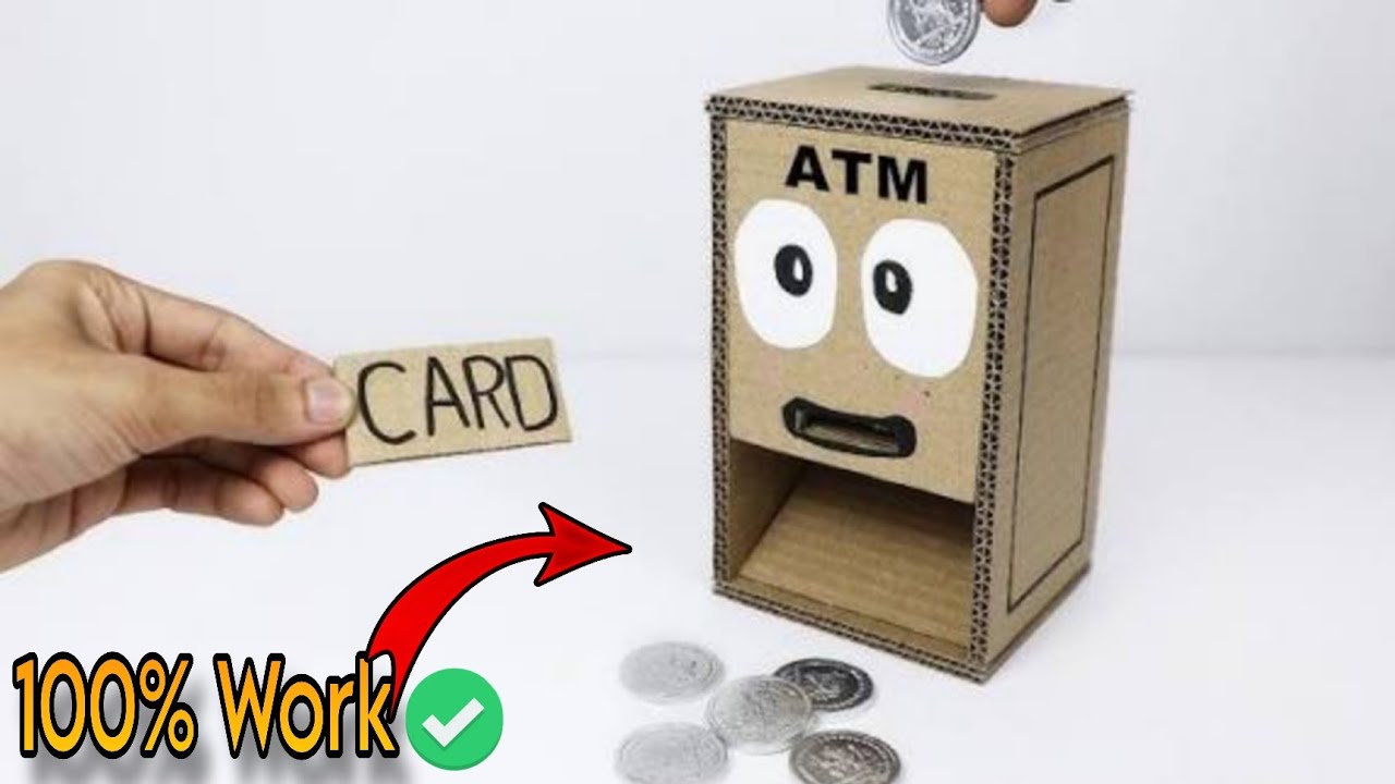 How to make mini ATM machine😲with cardboard – very easy 